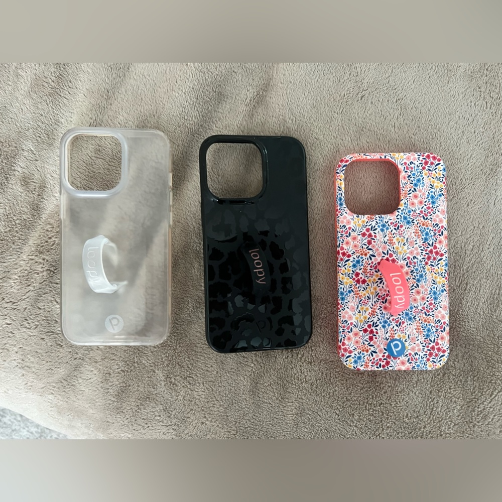 Three (like-new) Loopy IPhone 13 PRO cases